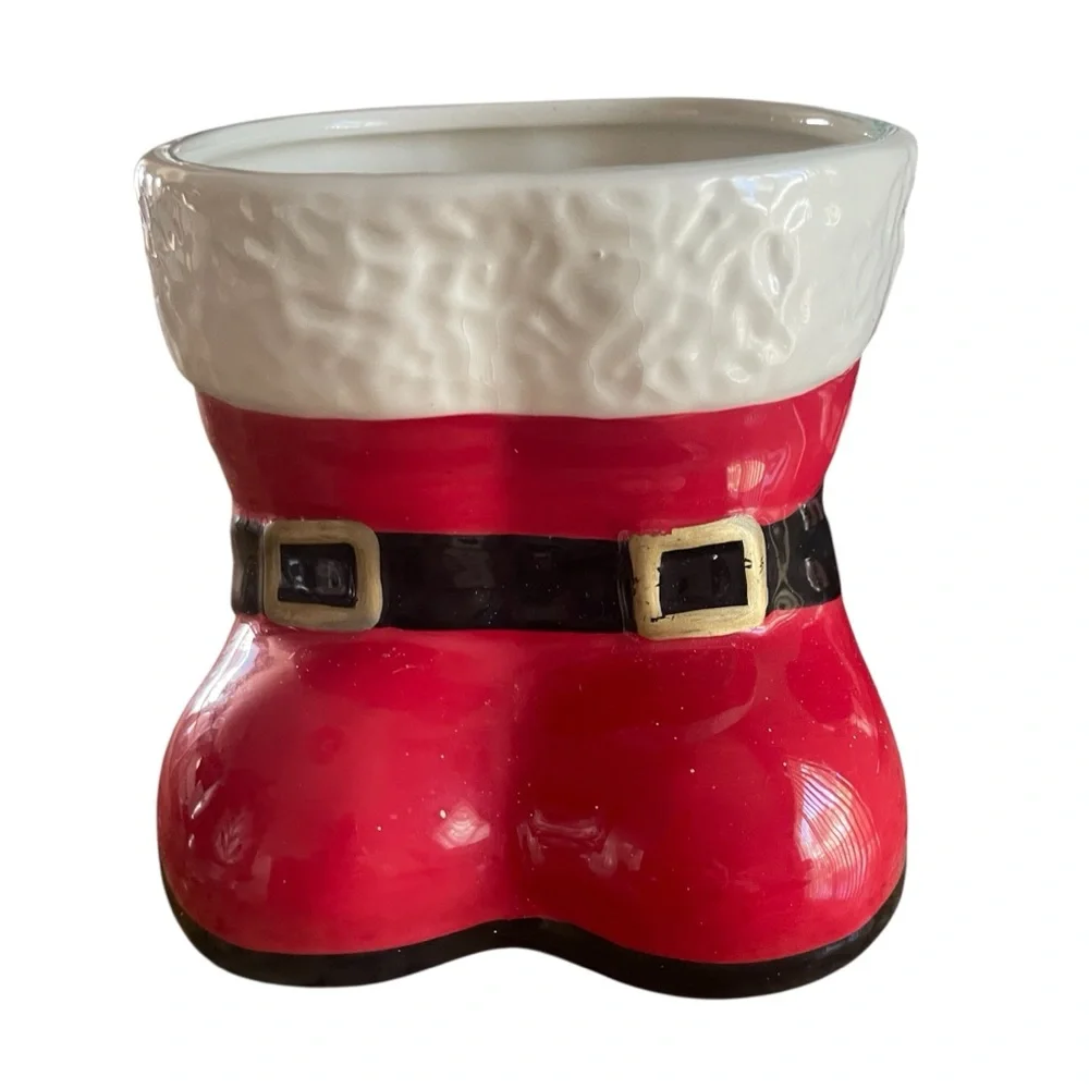 Santa’s Red Boots with black/gold buckles Planter Flower Pot By Pro Plants